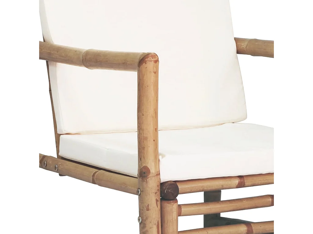 Salon de jardin 4 pièces avec coussins Bambou