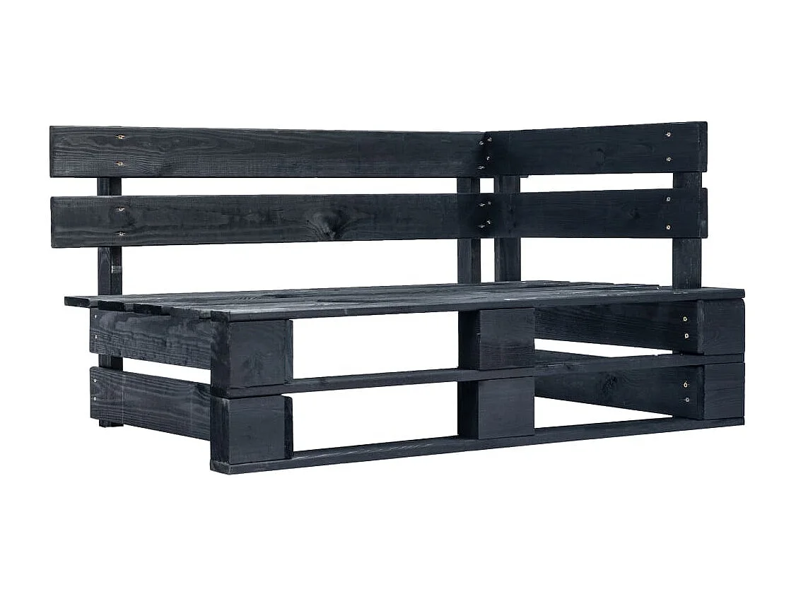 Muebles de palets 4 piezas y cojines madera pino impregnada negro