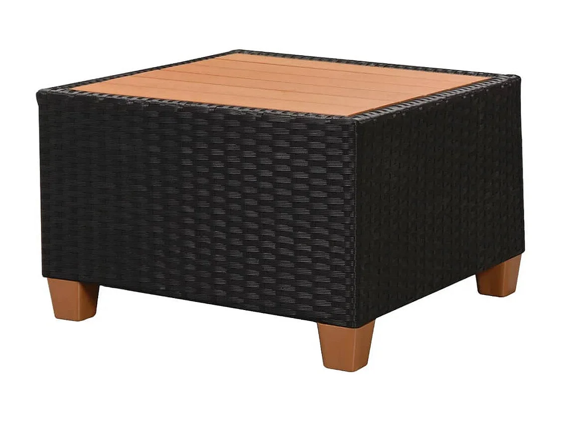 Muebles de jardín 4 piezas con cojines ratán sintético negro