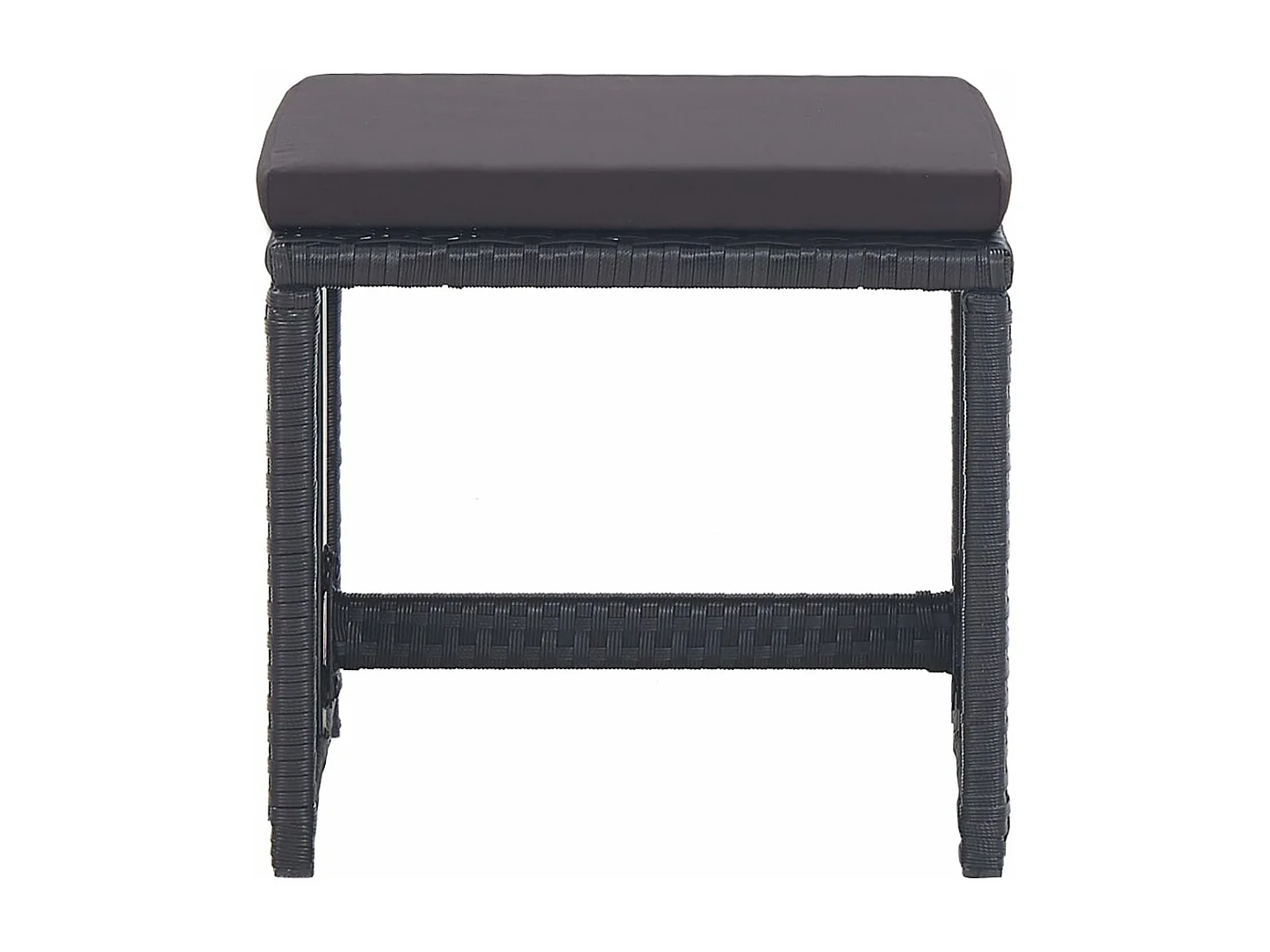 Set comedor de jardín 15 piezas y cojines ratán sintético negro