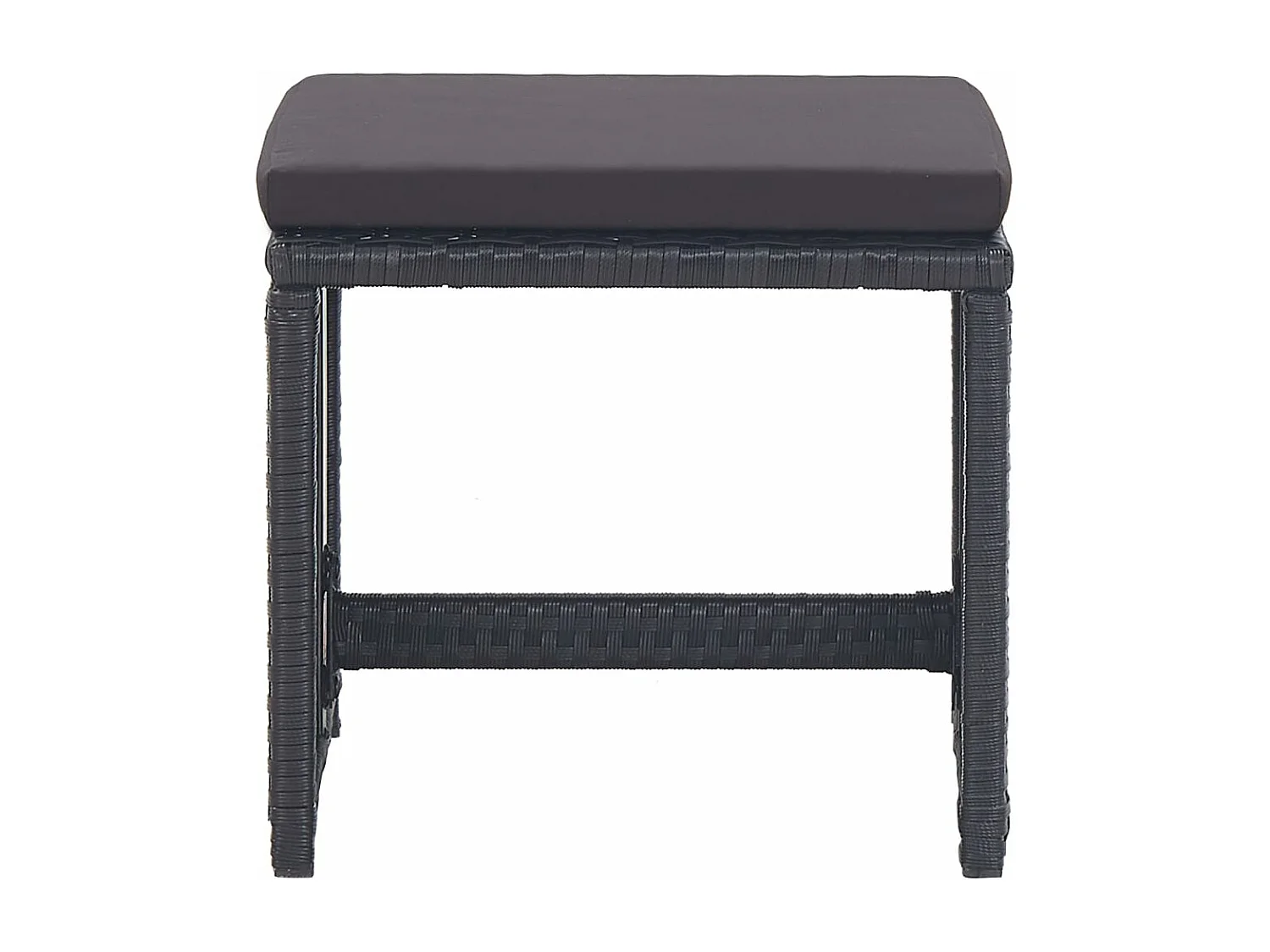 Set comedor de jardín 15 piezas y cojines ratán sintético negro