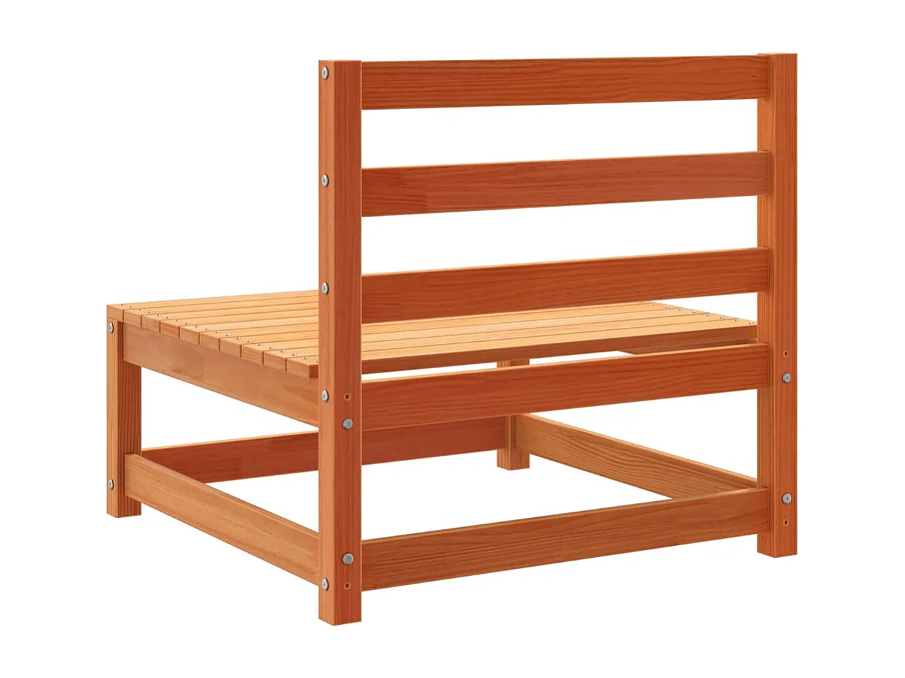 6 peças conjunto sofás de jardim madeira de pinho castanho cera