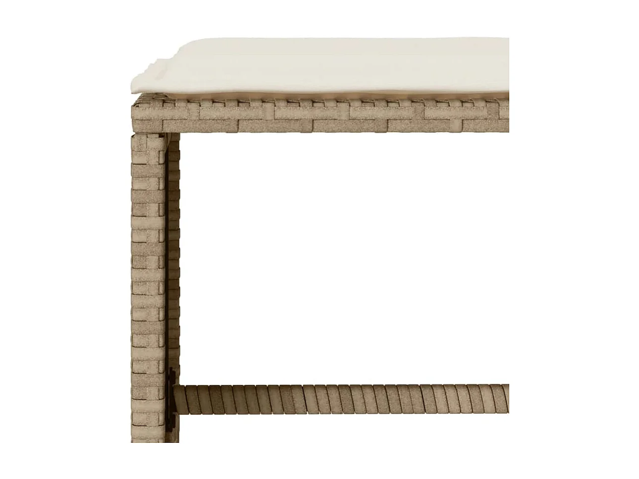 Salon de jardin avec coussins 4 pièces beige résine tressée