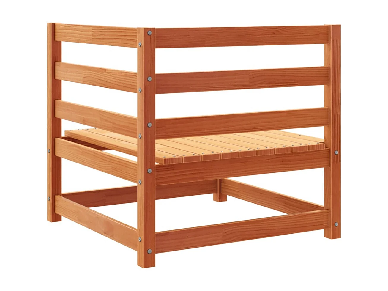 6 peças conjunto sofás de jardim madeira de pinho castanho cera