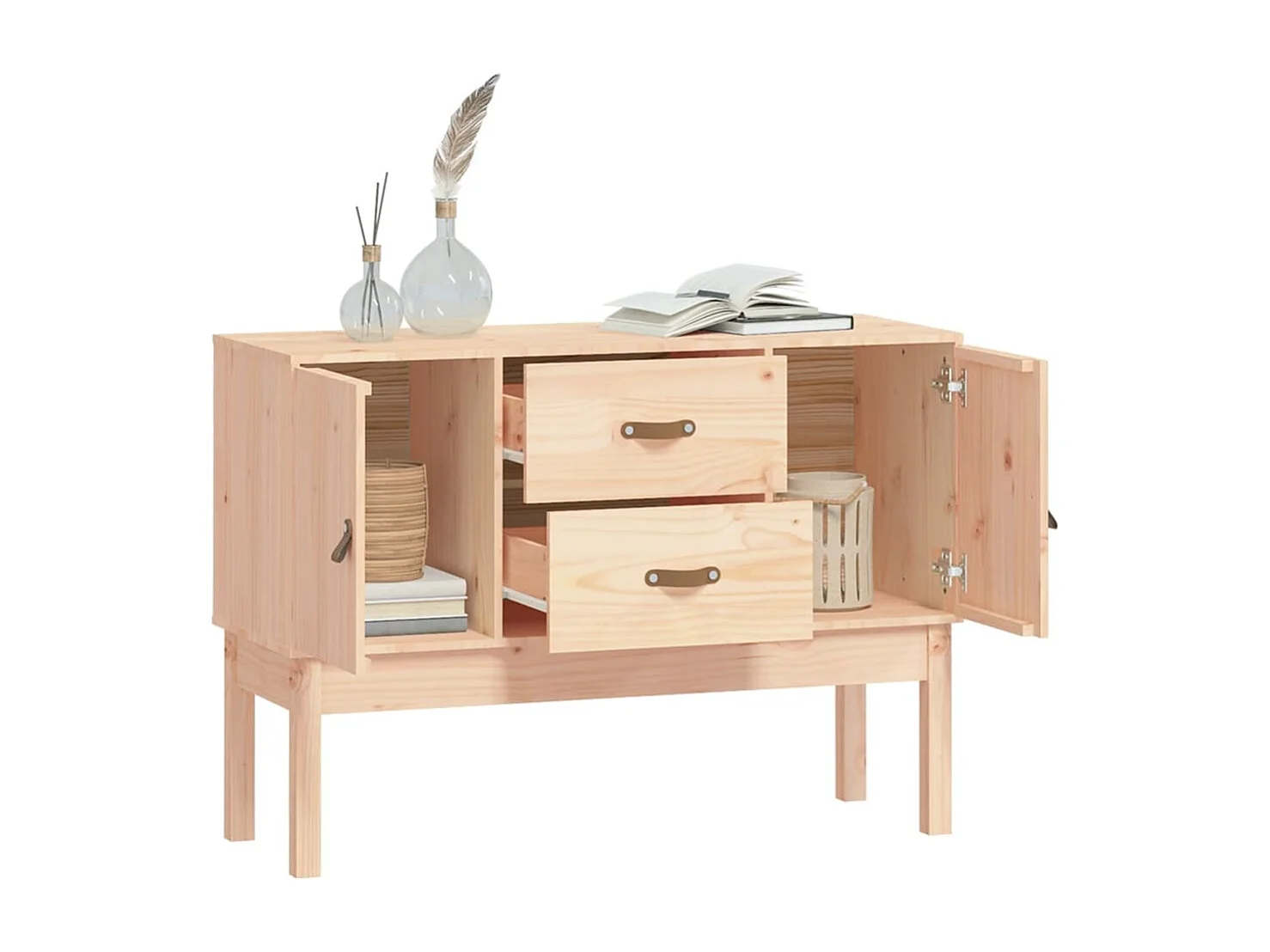 Aparador de madera maciza de pino 110x40x78 cm