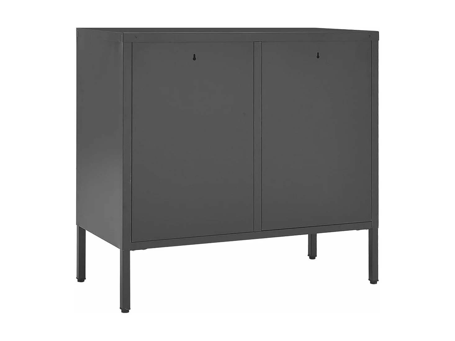 Buffet Anthracite 75x35x70 cm Acier et verre trempé