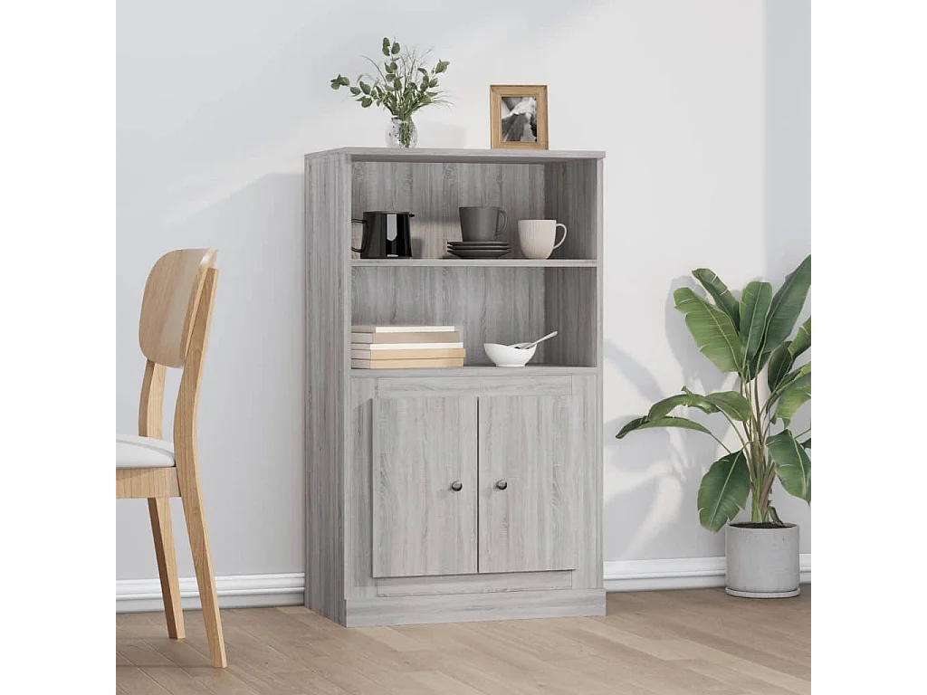 Buffet haut sonoma gris 60x35,5x103,5 cm bois d'ingénierie