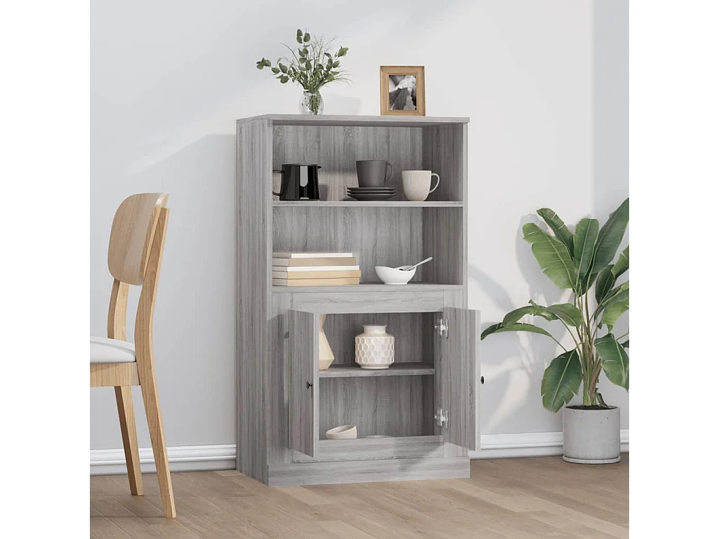 Buffet haut sonoma gris 60x35,5x103,5 cm bois d'ingénierie
