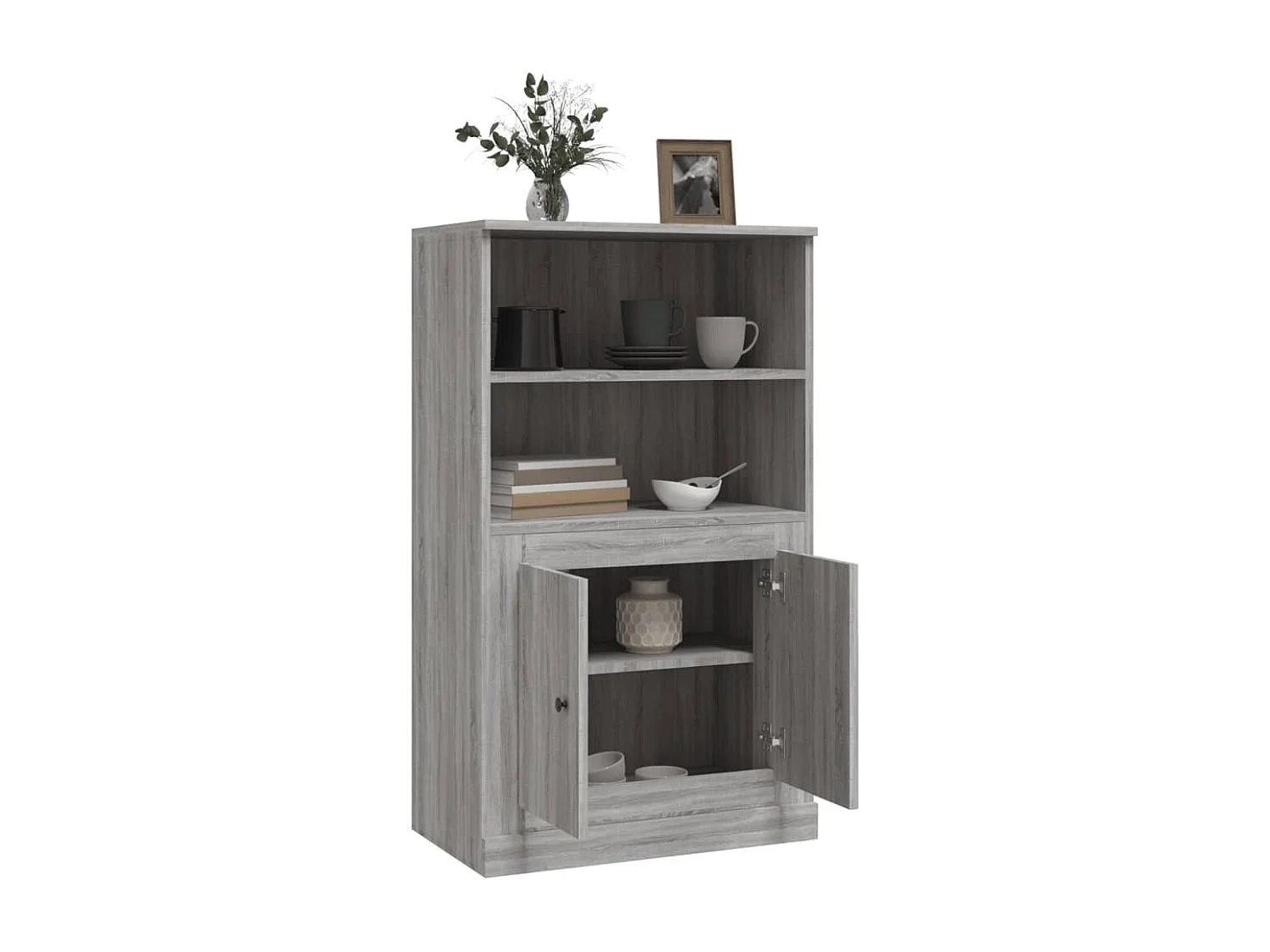Buffet haut sonoma gris 60x35,5x103,5 cm bois d'ingénierie