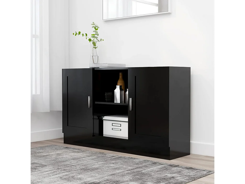 Buffet Noir 120x30,5x70 cm Aggloméré