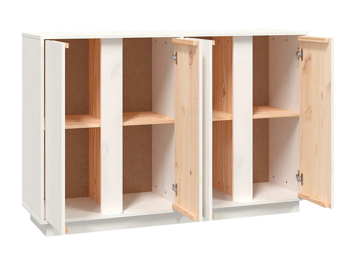 Aparador de madera maciza de pino blanco 120x35x80 cm