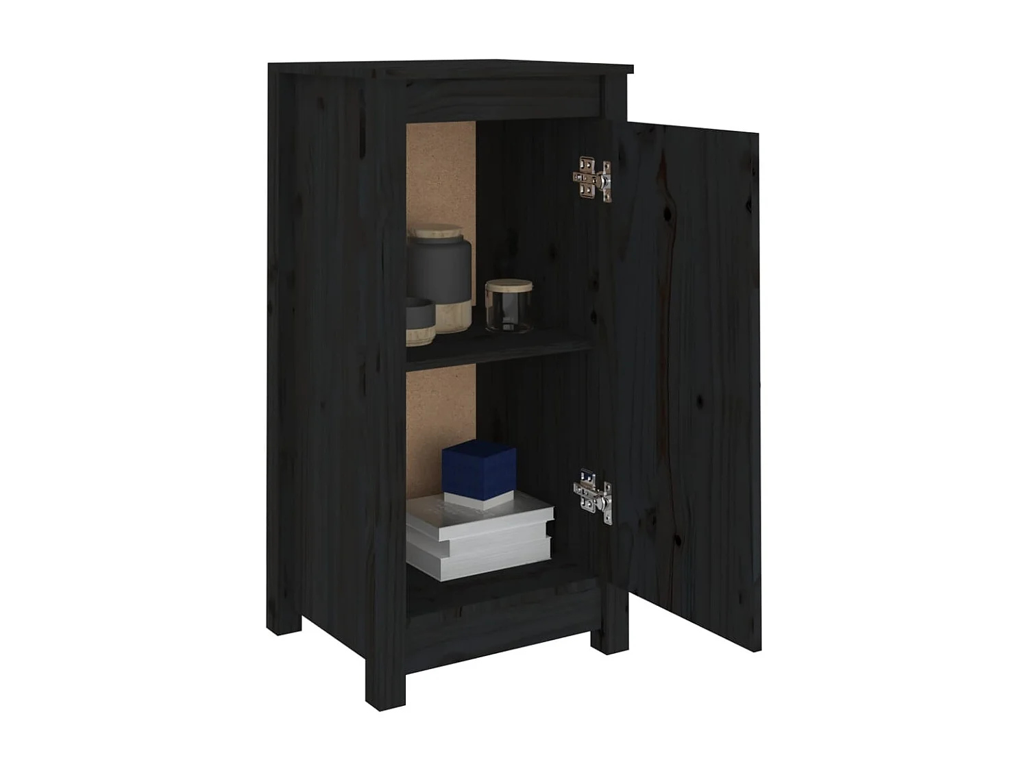 Buffets 2 pièces Noir 40x35x80 cm Bois massif de pin