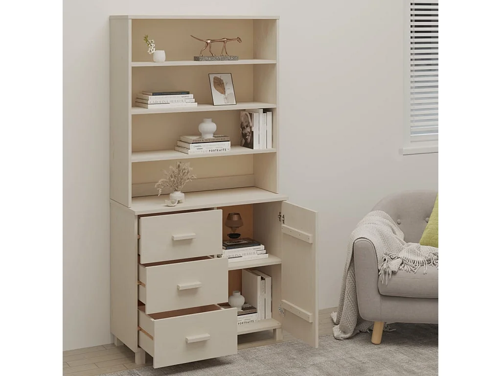 Buffet HAMAR Bois massif de pin Marron miel