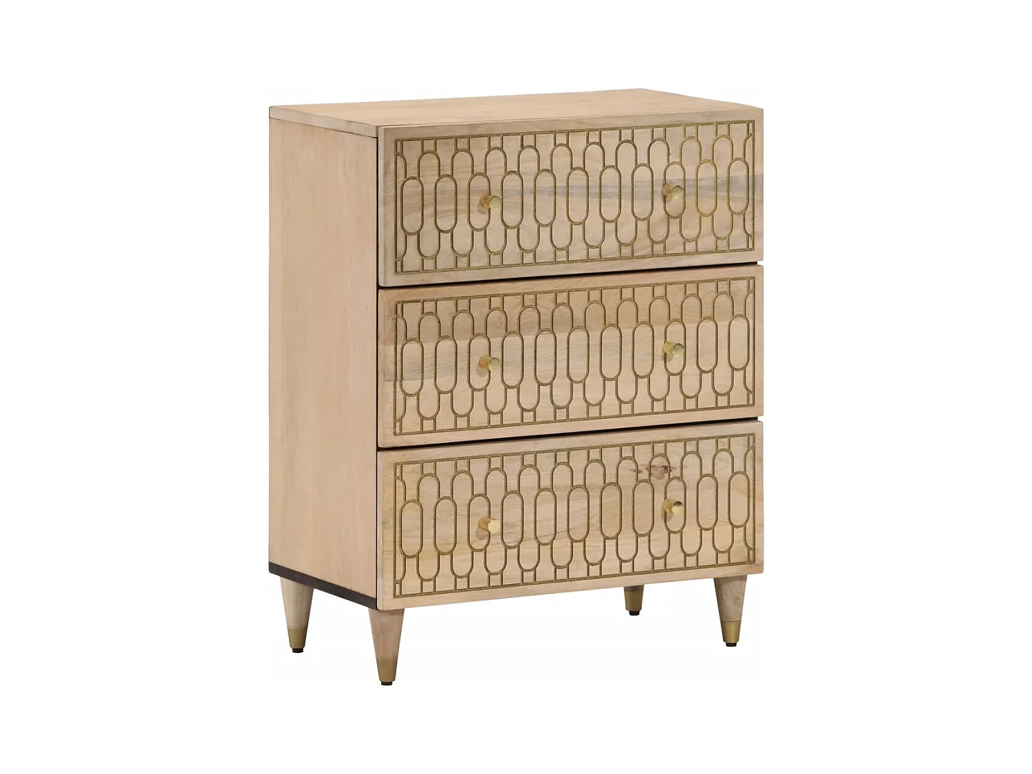 Armario auxiliar madera maciza de mango 60x33x75 cm