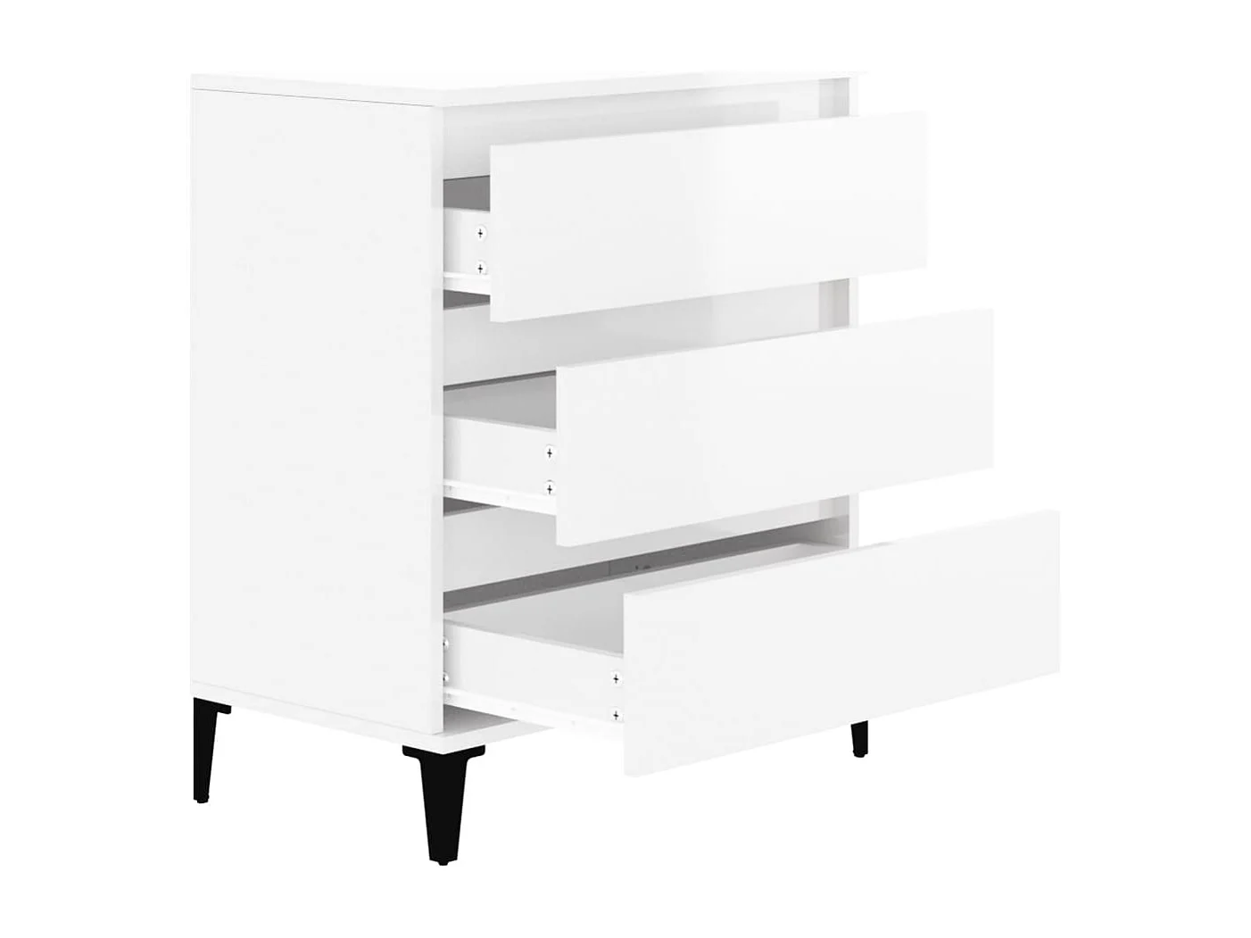 Buffet Blanc brillant 60x35x70 cm Bois d'ingénierie