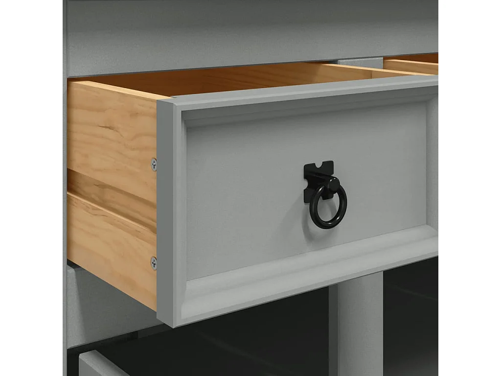 Buffet Corona gris 112x43x78 cm bois massif de pin