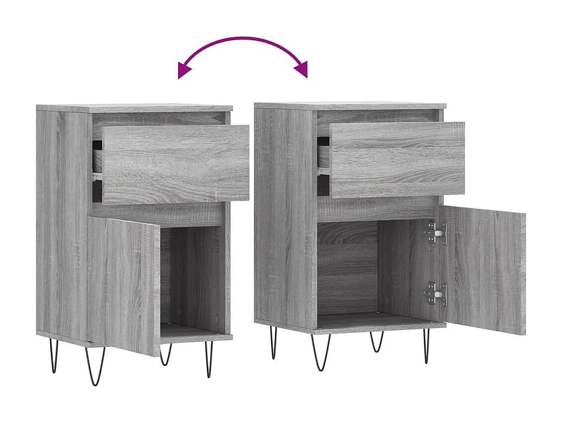 Buffets 2 pièces sonoma gris 40x35x70 cm bois d'ingénierie