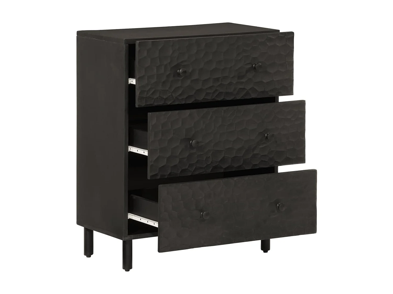 Aparador madera maciza de mango negro 60x33x75 cm