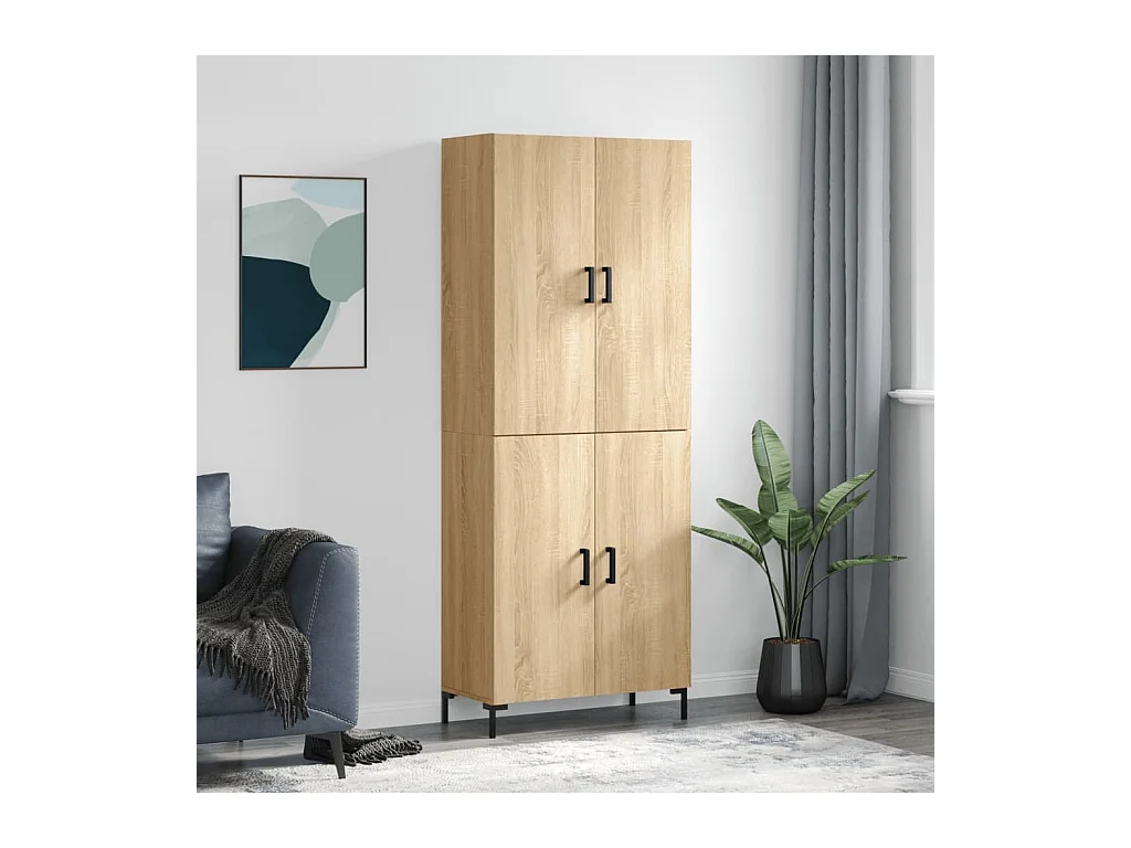 Buffet haut Chêne sonoma 69,5x34x180 cm Bois d'ingénierie