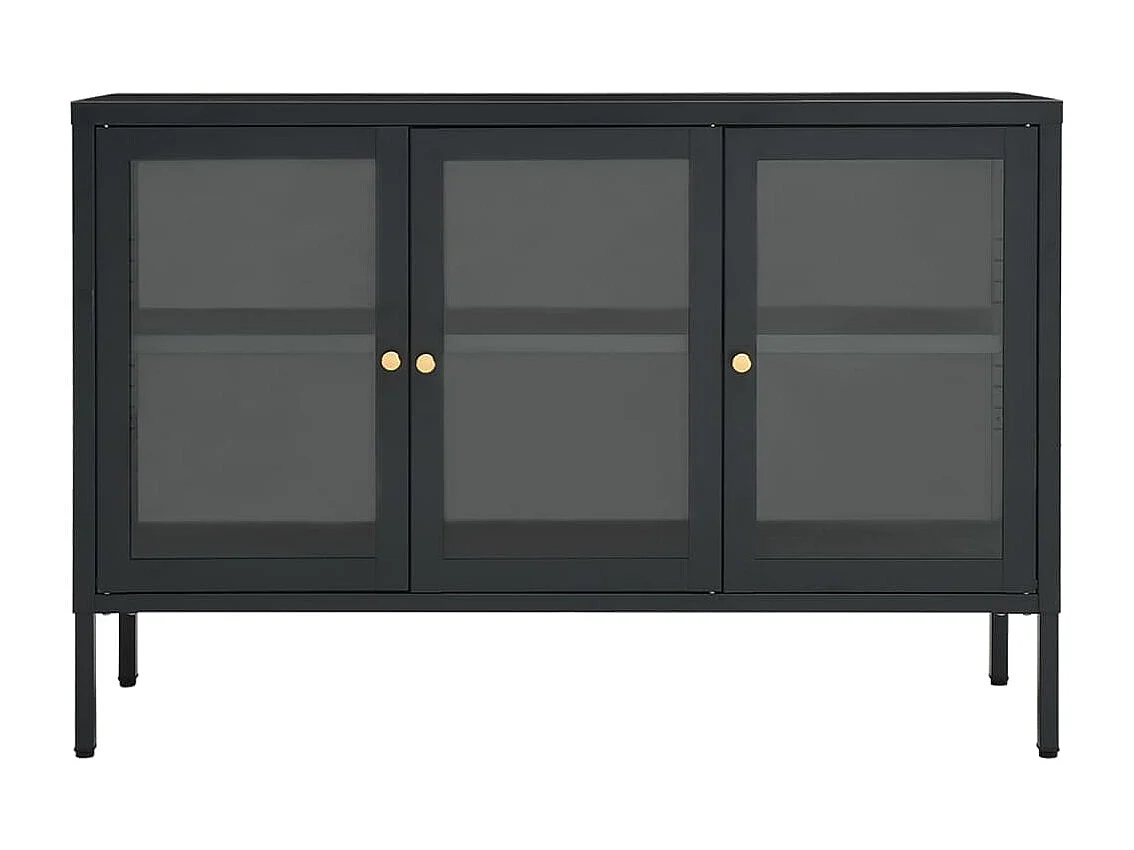 Buffet Anthracite 105x35x70 cm Acier et verre