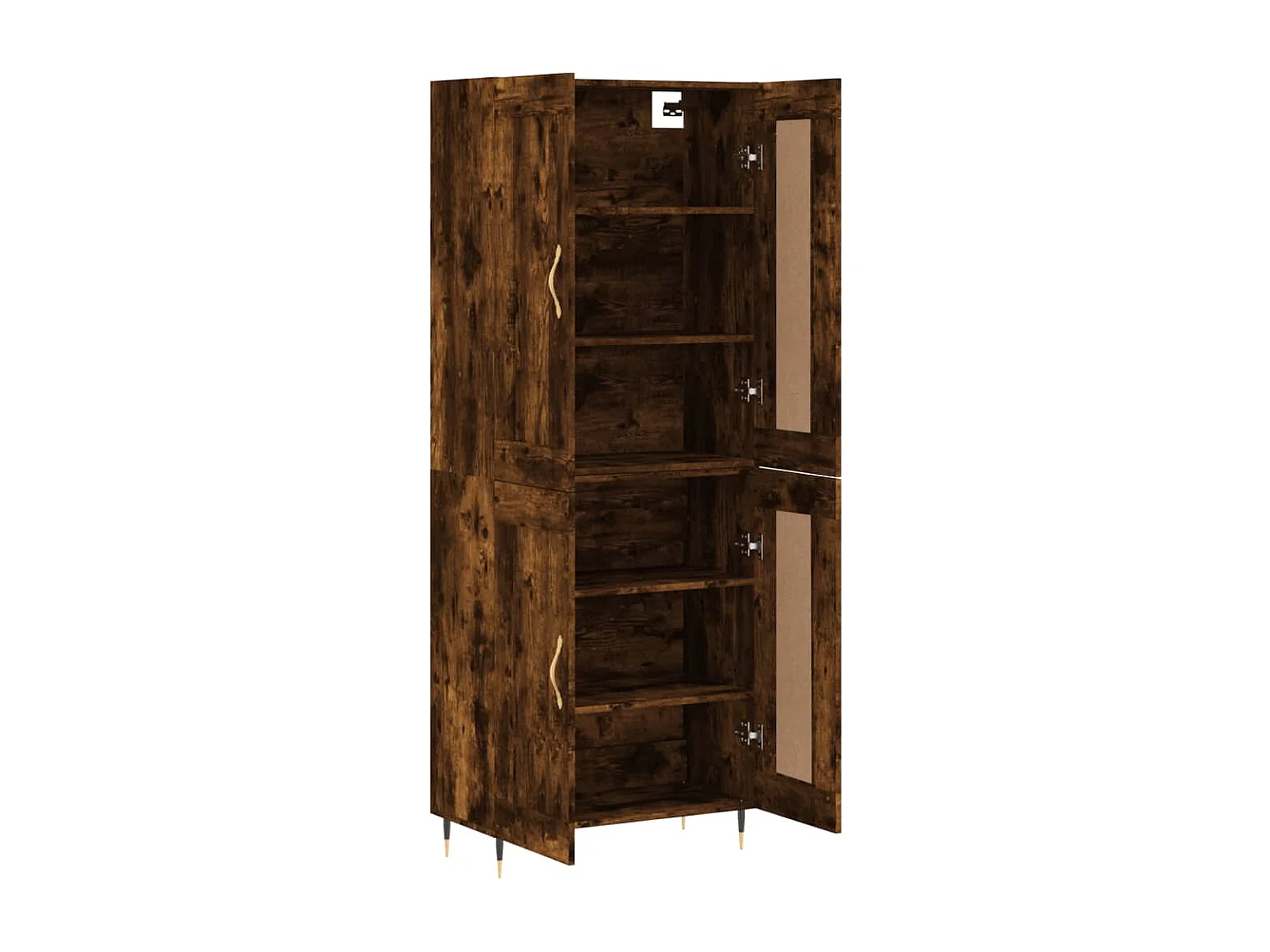 Aparador alto madera contrachapada roble ahumado 69,5x34x180 cm