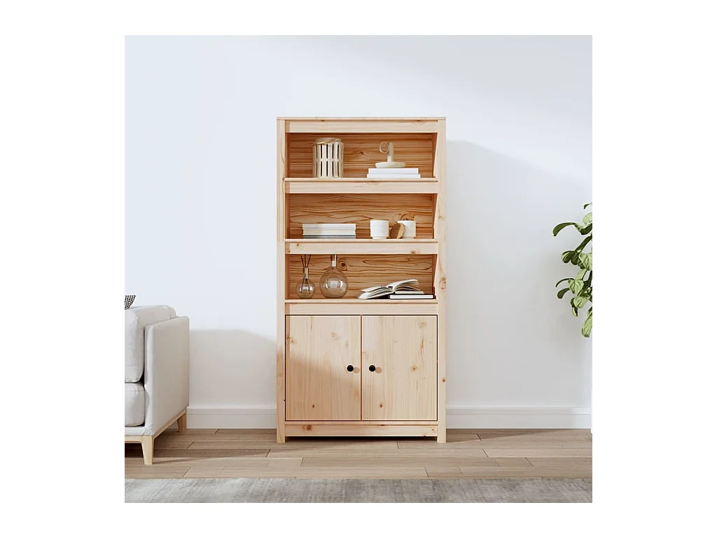 Buffet haut 80x35x154 cm Bois massif de pin