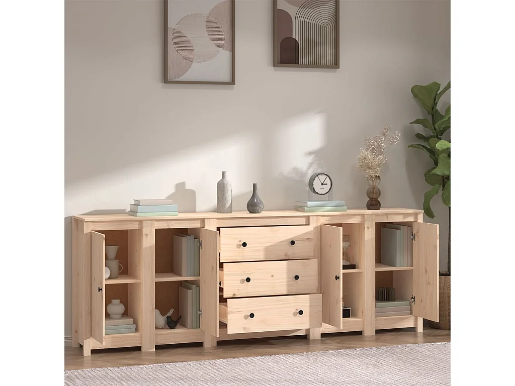 Dressoir 230x35x80 cm massief grenenhout