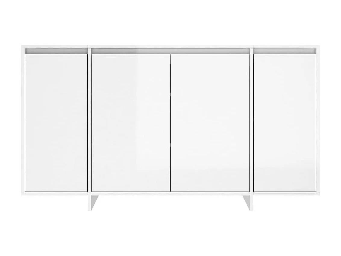 Buffet blanc brillant 135x41x75 cm bois d'ingénierie
