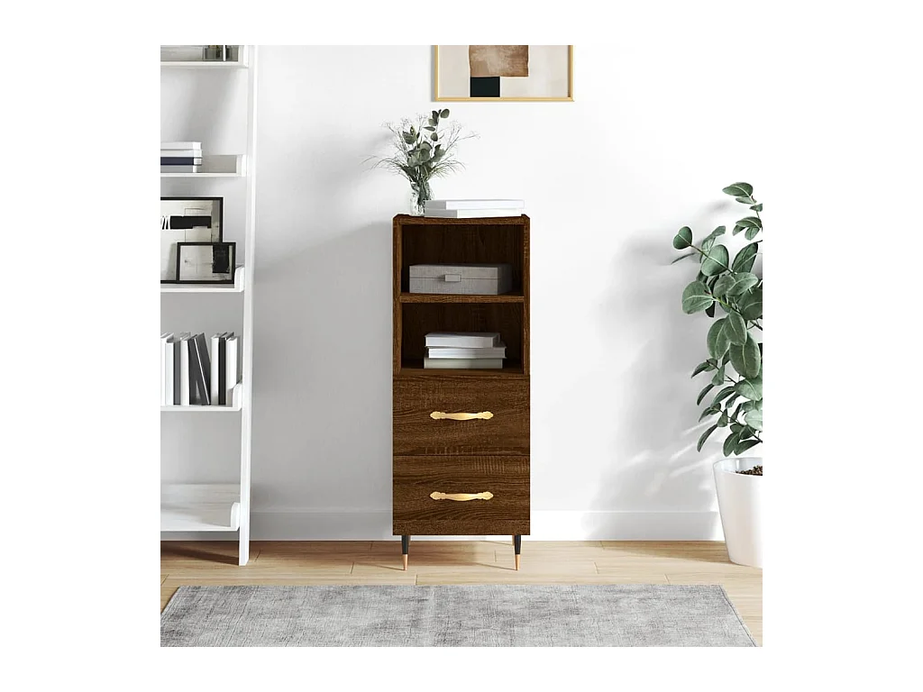 Buffet Chêne marron 34,5x34x90 cm Bois d'ingénierie