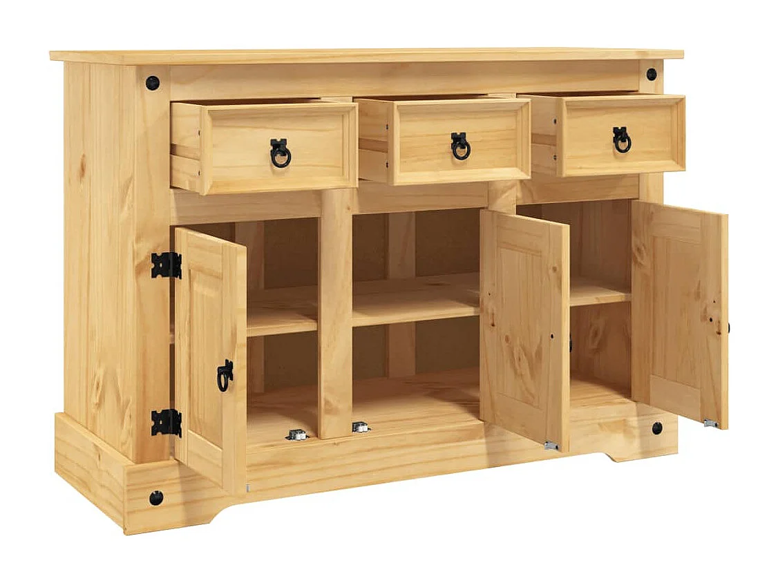 Buffet Corona miel 112x43x78 cm bois massif de pin