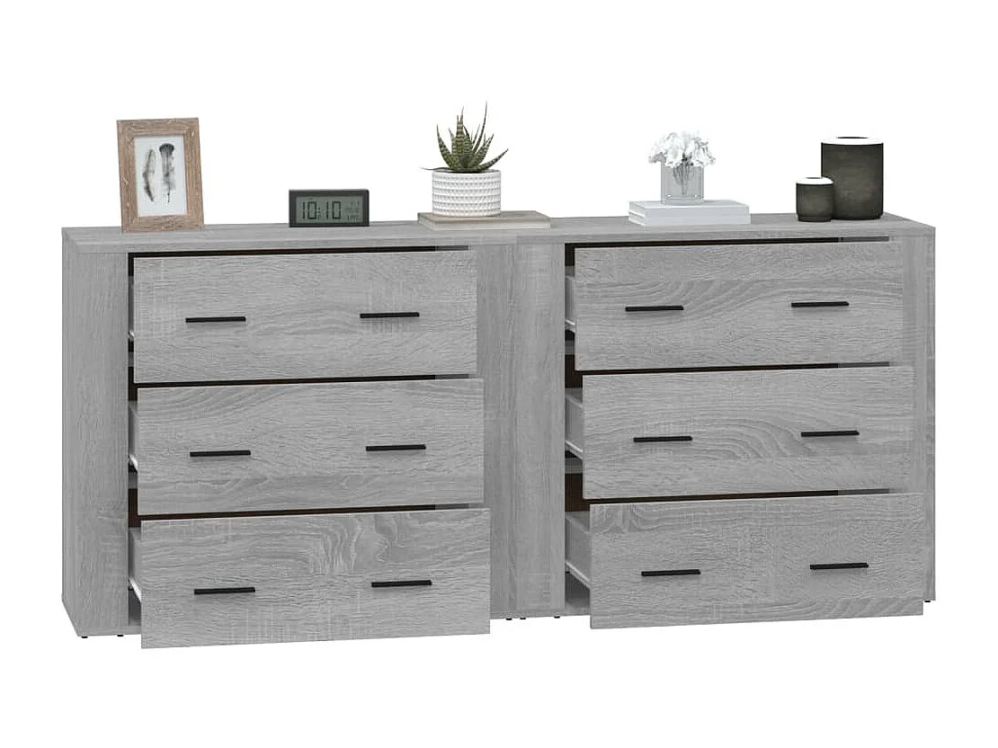 Buffets 2 pièces sonoma gris bois d'ingénierie