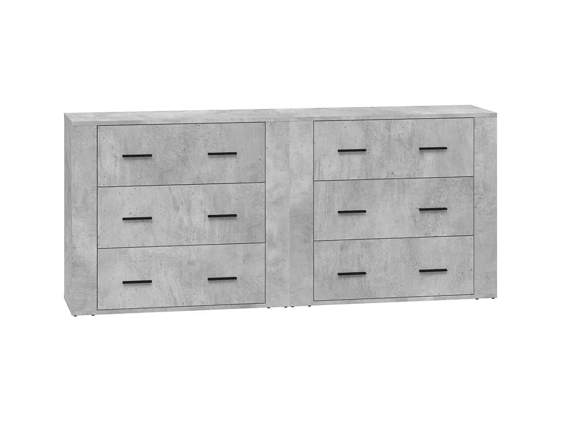 Buffets 2 pièces gris béton bois d'ingénierie