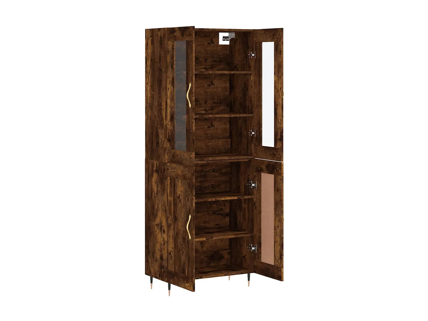 Aparador alto madera contrachapada roble ahumado 69,5x34x180 cm