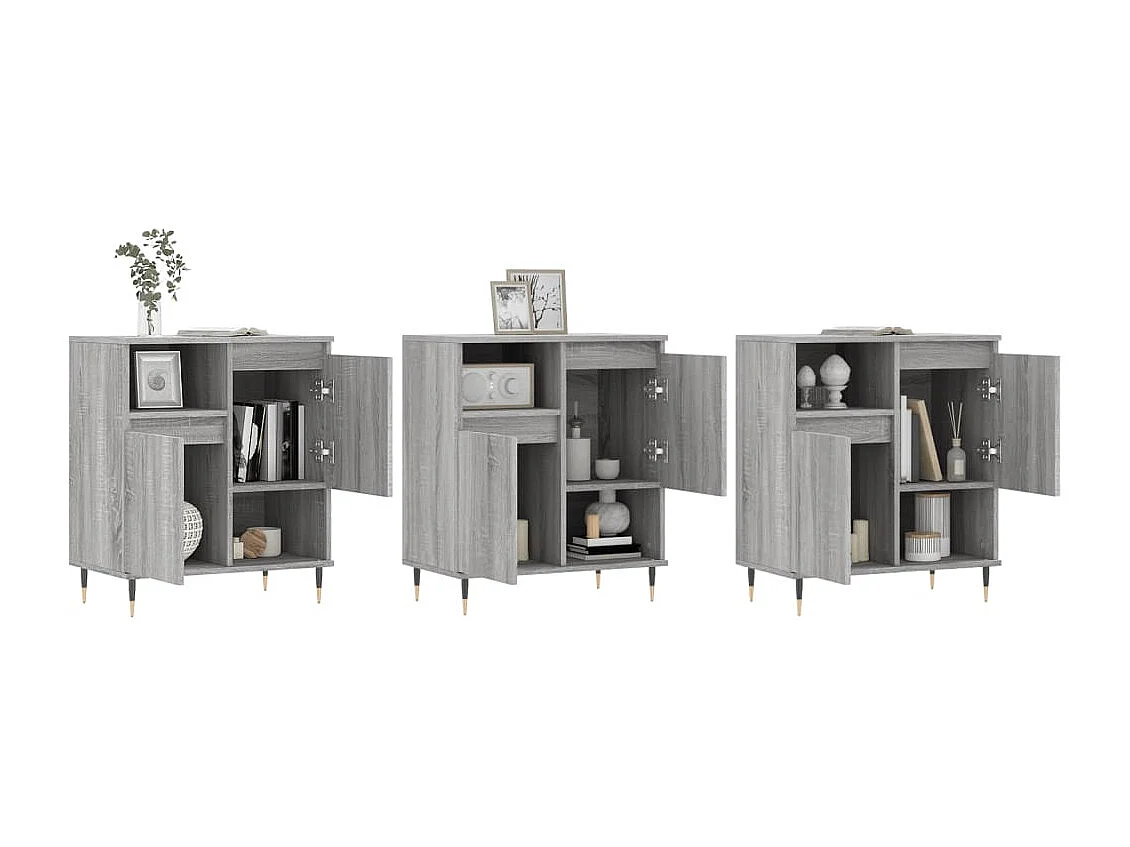 Buffets 3 pièces Sonoma gris Bois d'ingénierie