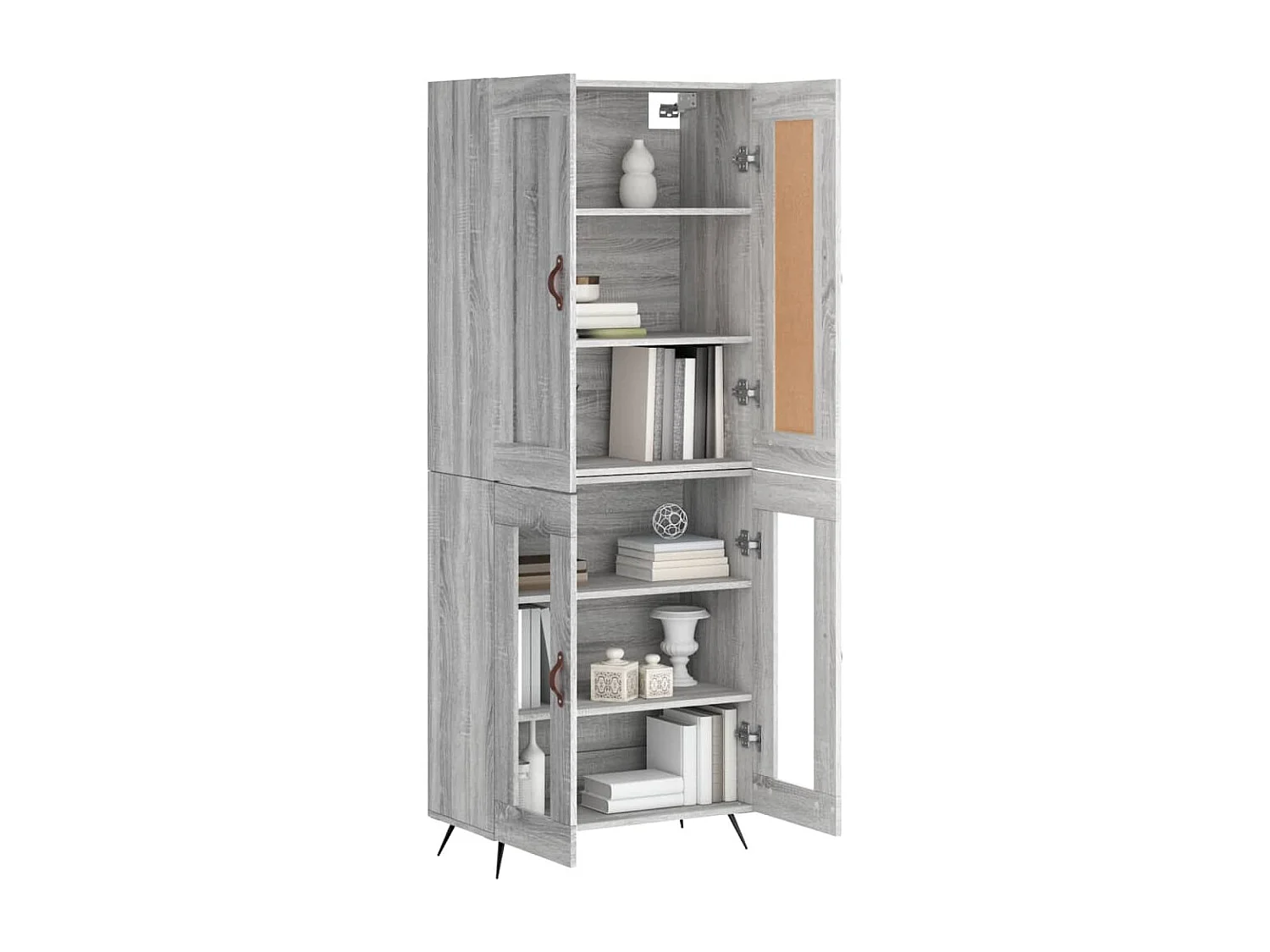 Buffet haut Sonoma gris 69,5x34x180 cm Bois d'ingénierie