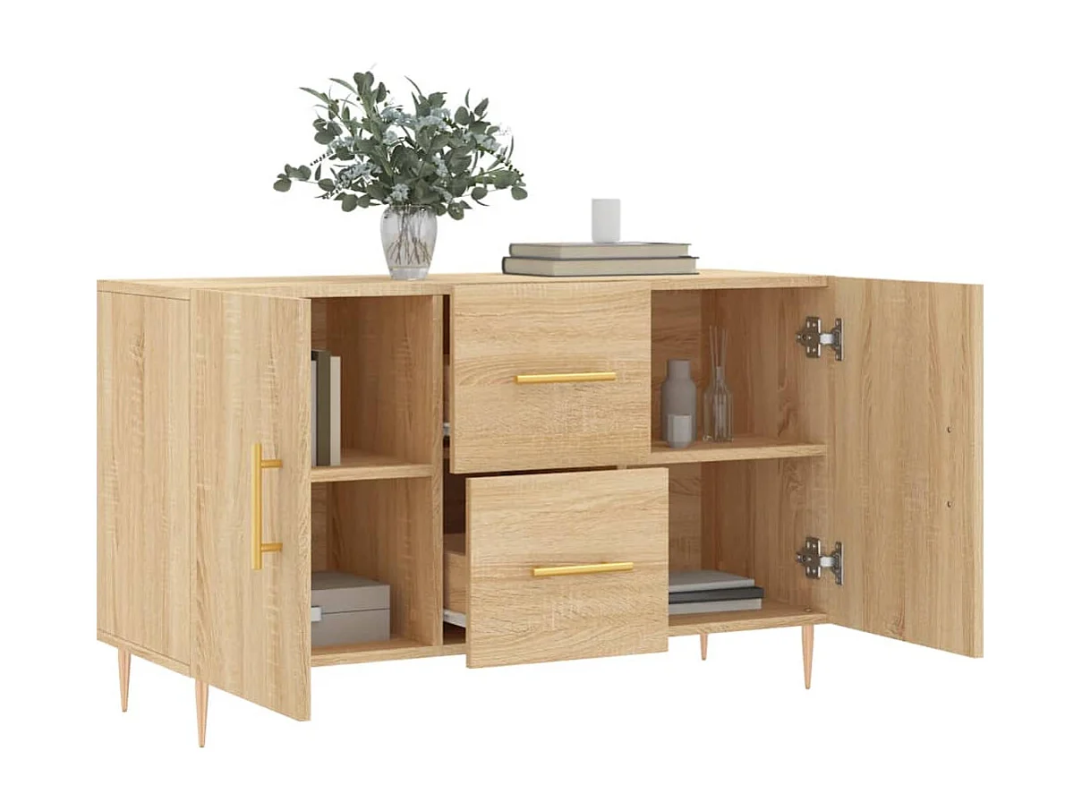 Buffet chêne sonoma 100x36x60 cm bois d'ingénierie
