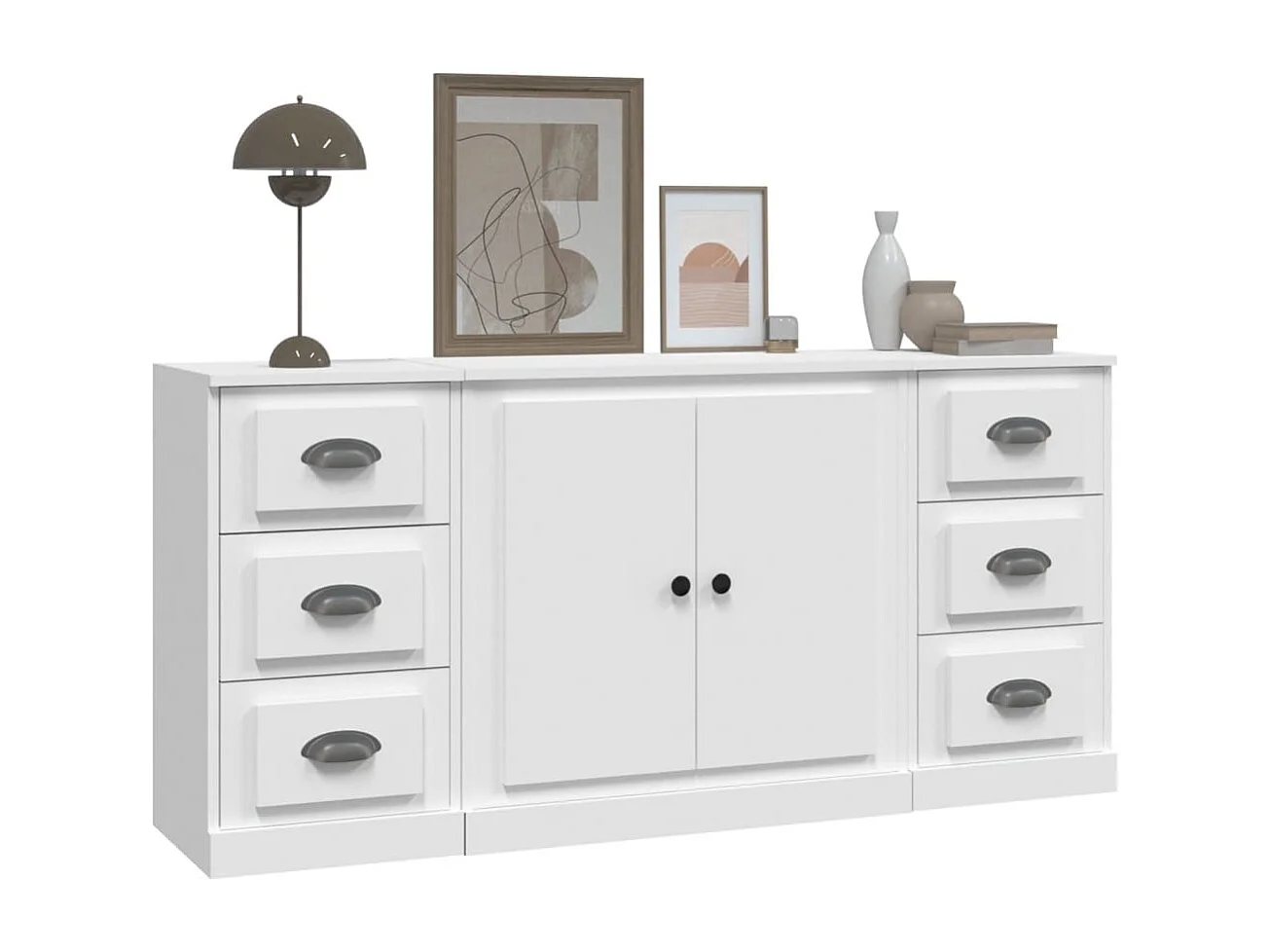 Aparadores 3 peças madeira processada branco