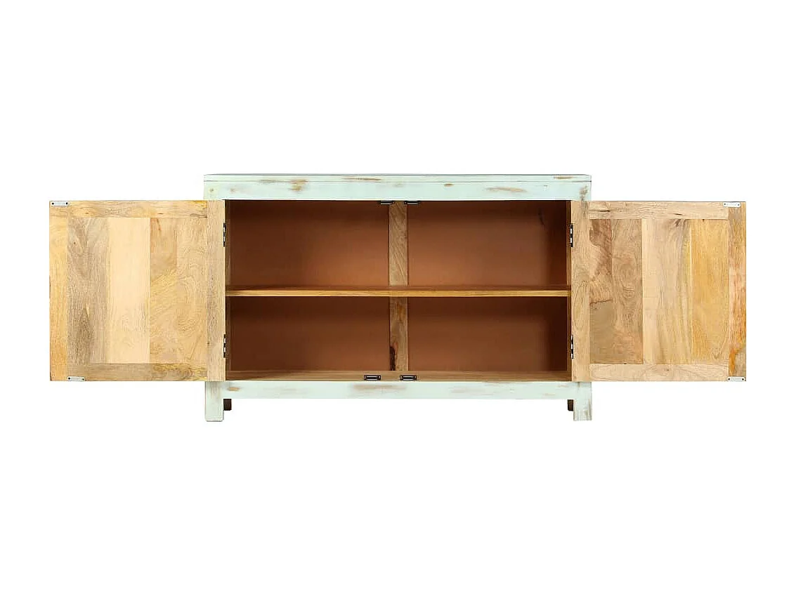Buffet Bleu clair 110x35x70 cm Bois de manguier massif