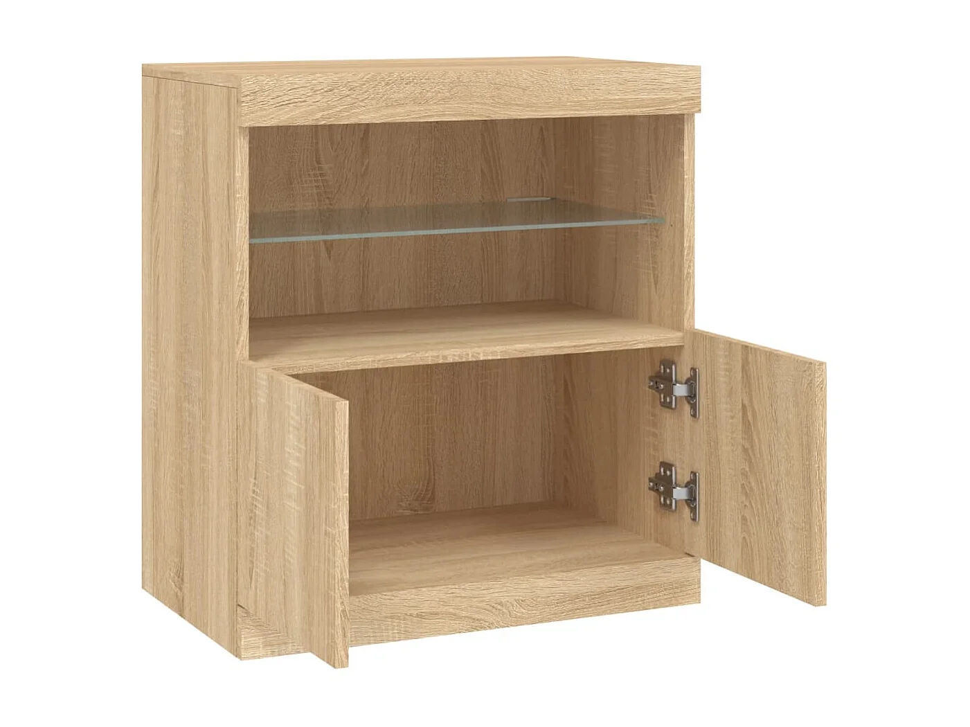 Buffet avec lumières LED chêne sonoma 60x37x67 cm