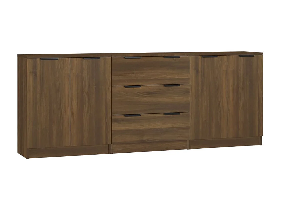 Buffets 3 pièces Chêne marron Bois d'ingénierie
