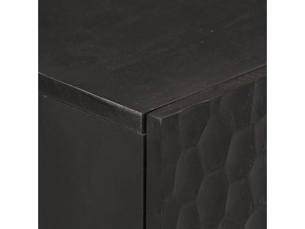 Armoires latérales 3pièces noir 60x33x75cm bois massif de manguier