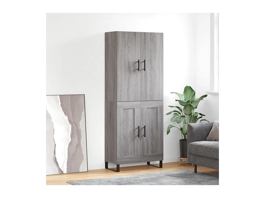 Hoge kast 69,5x34x180 cm bewerkt hout grijs sonoma eikenkleurig
