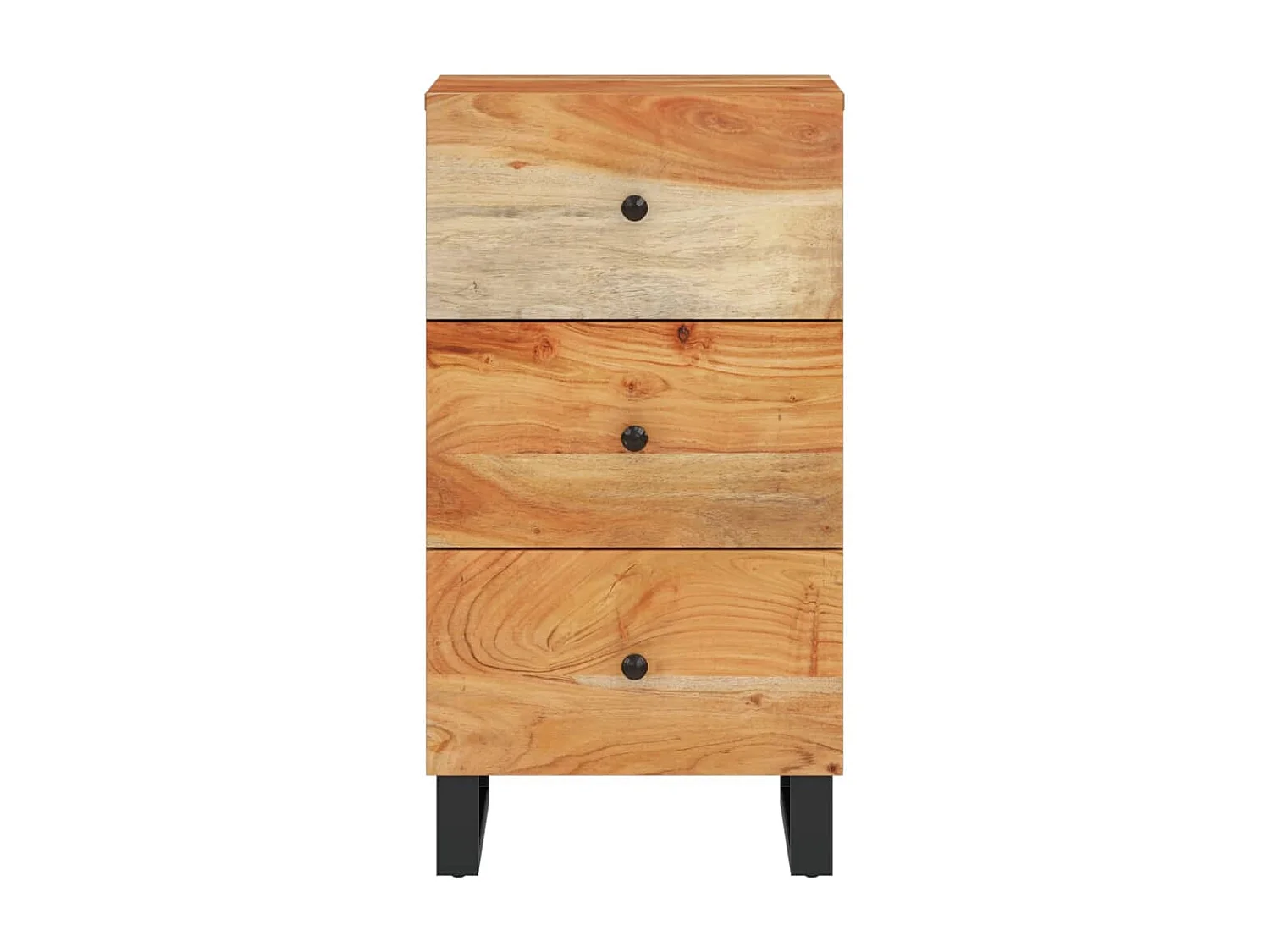 Aparador con 3 cajones madera maciza acacia 40x33,5x75 cm