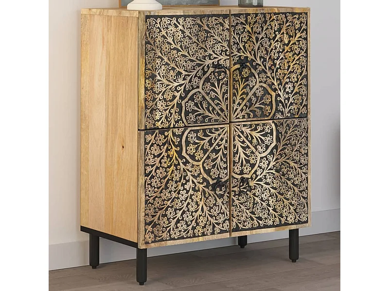 Bijzetkastukken60x33x75 cm massief mangohout