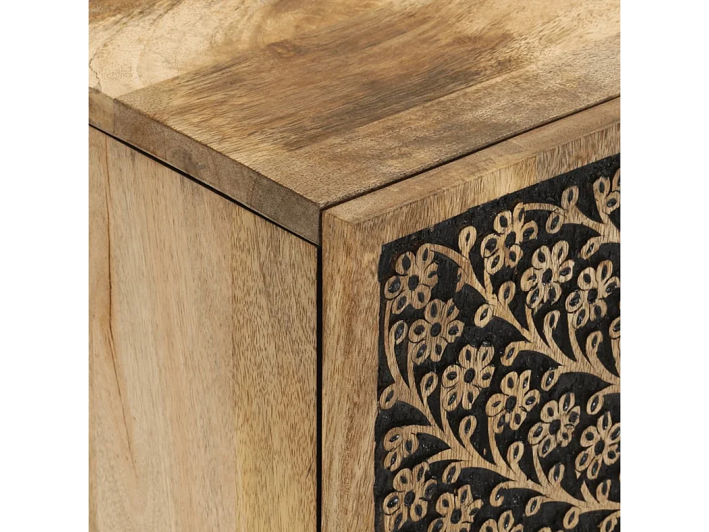 Armario auxiliar madera maciza de mango 60x33x75 cm