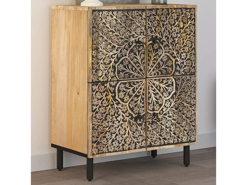 Armoire latérale 60x33x75 cm bois massif de manguier