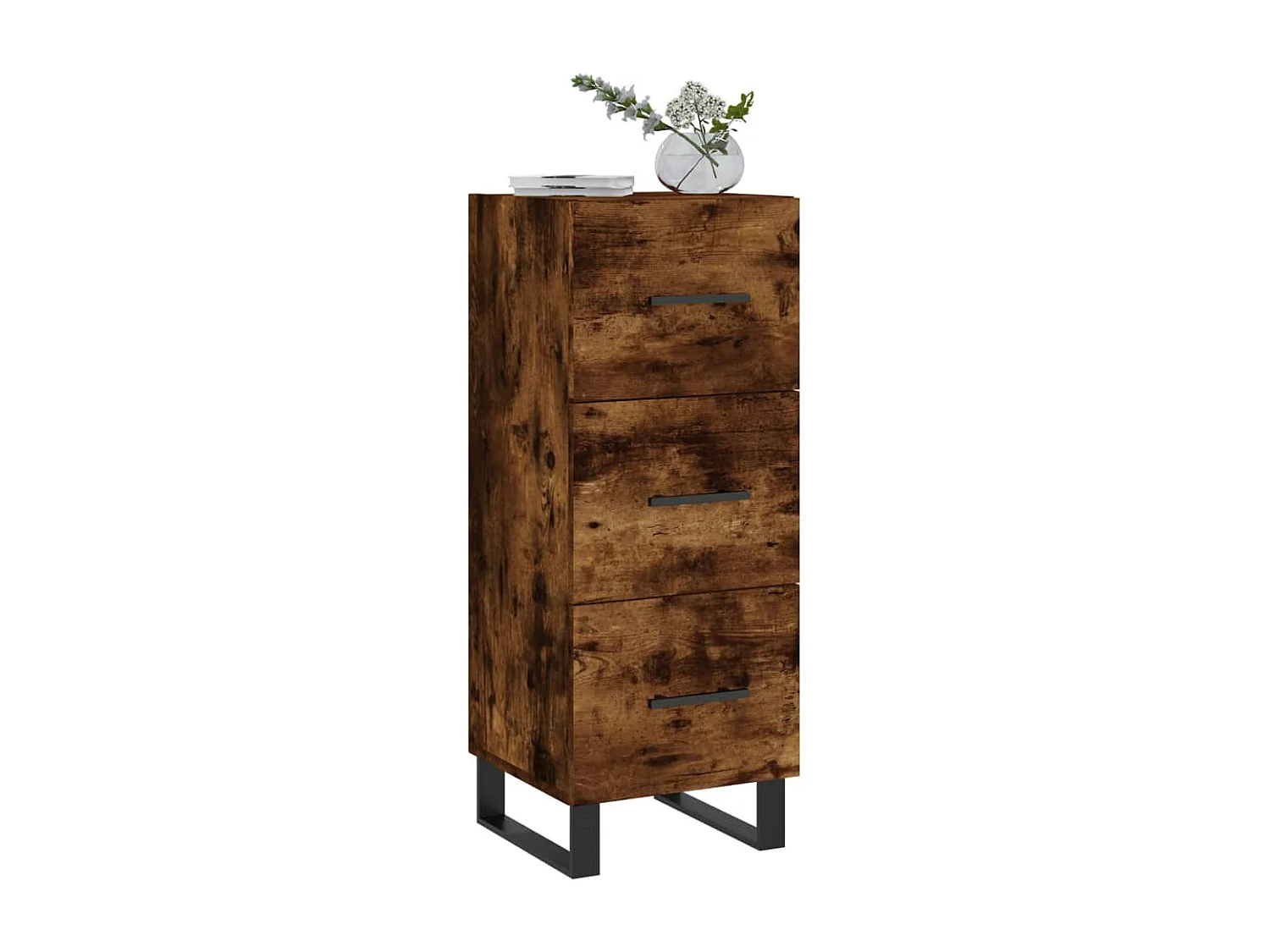 Buffet Chêne fumé 34,5x34x90 cm Bois d'ingénierie