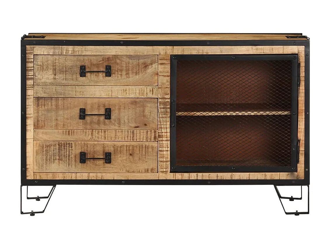 Buffet 100x31x60 cm Bois de manguier massif brut