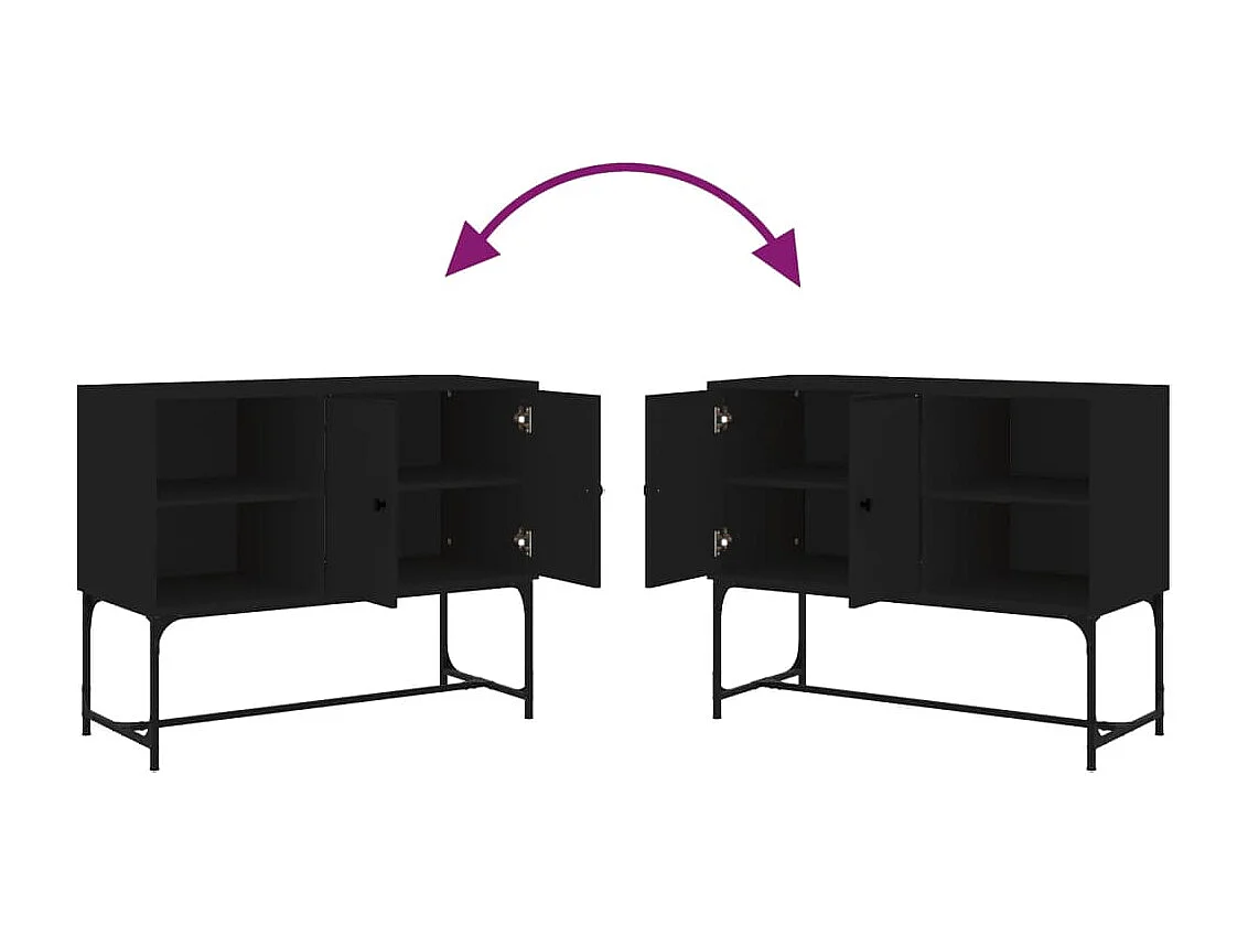 Buffet noir 100x40x79,5 cm bois d'ingénierie