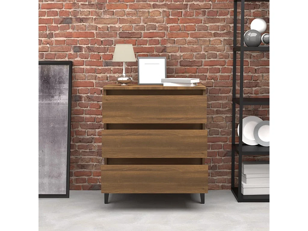 Buffet Chêne marron 60x35x69 cm Bois d'ingénierie